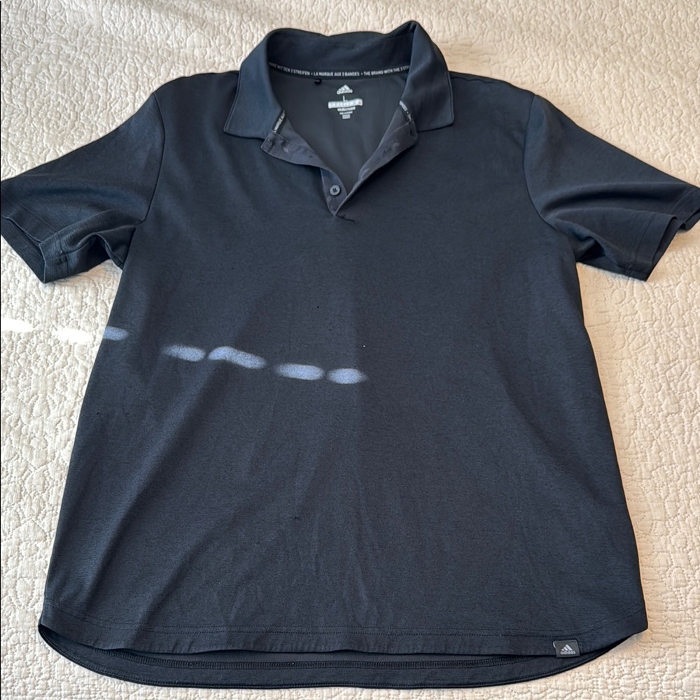 Adidas Black Polo Shirt with Piqué Texture